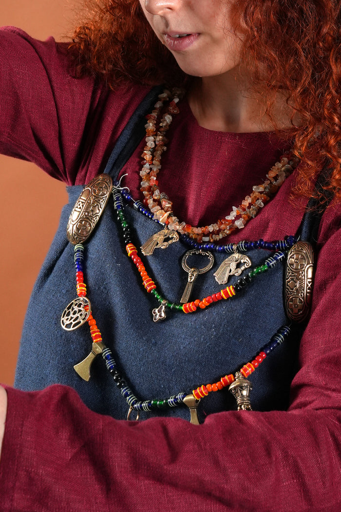 Wikińska brosza żółwiowa z krzyżami słonecznymi, brąz, cena za sztukę