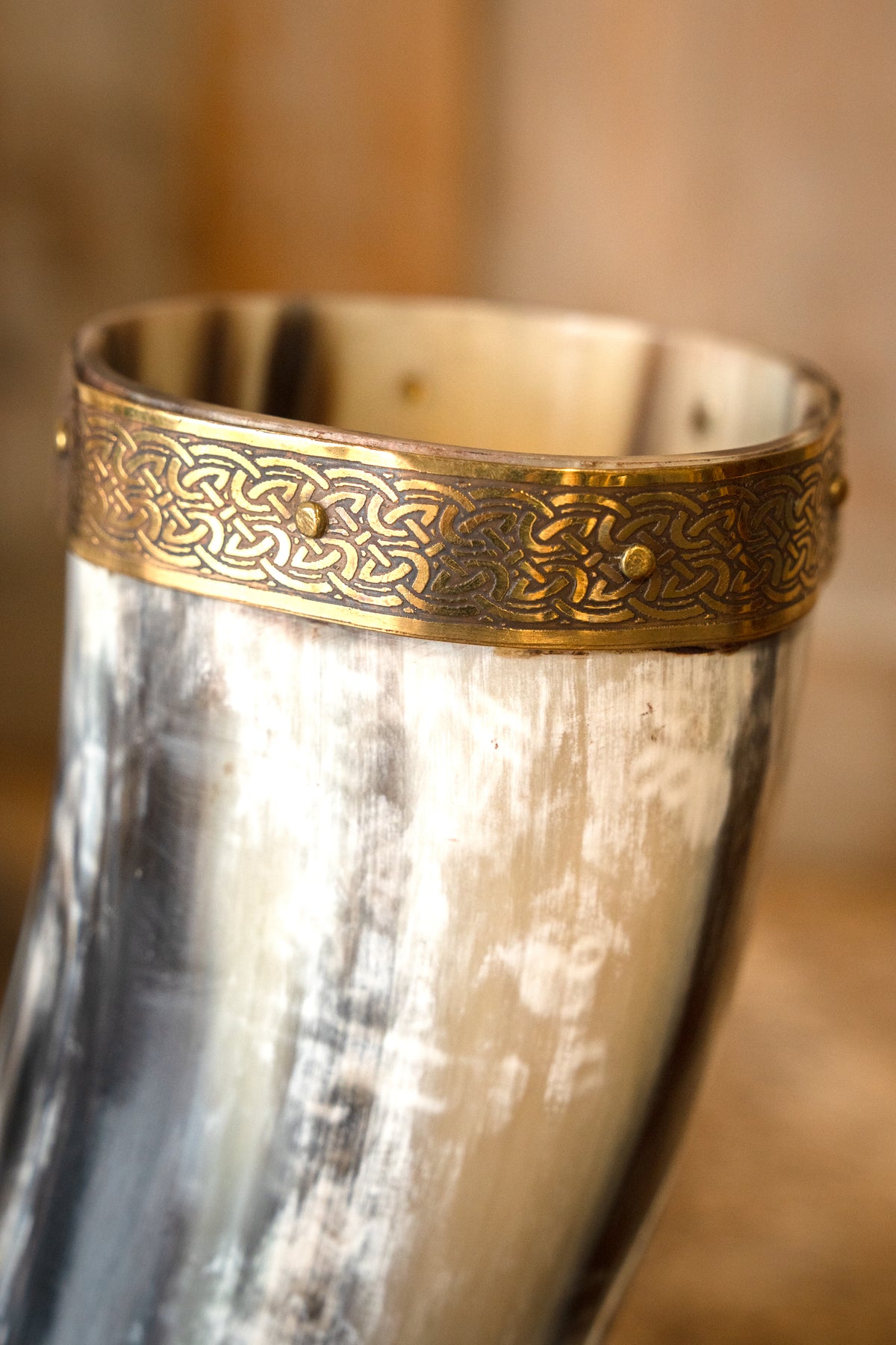 Drinking horn with sun wheel, 300-500 ml