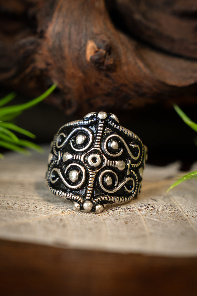 Galijski pierścień La Tène, posrebrzany brąz