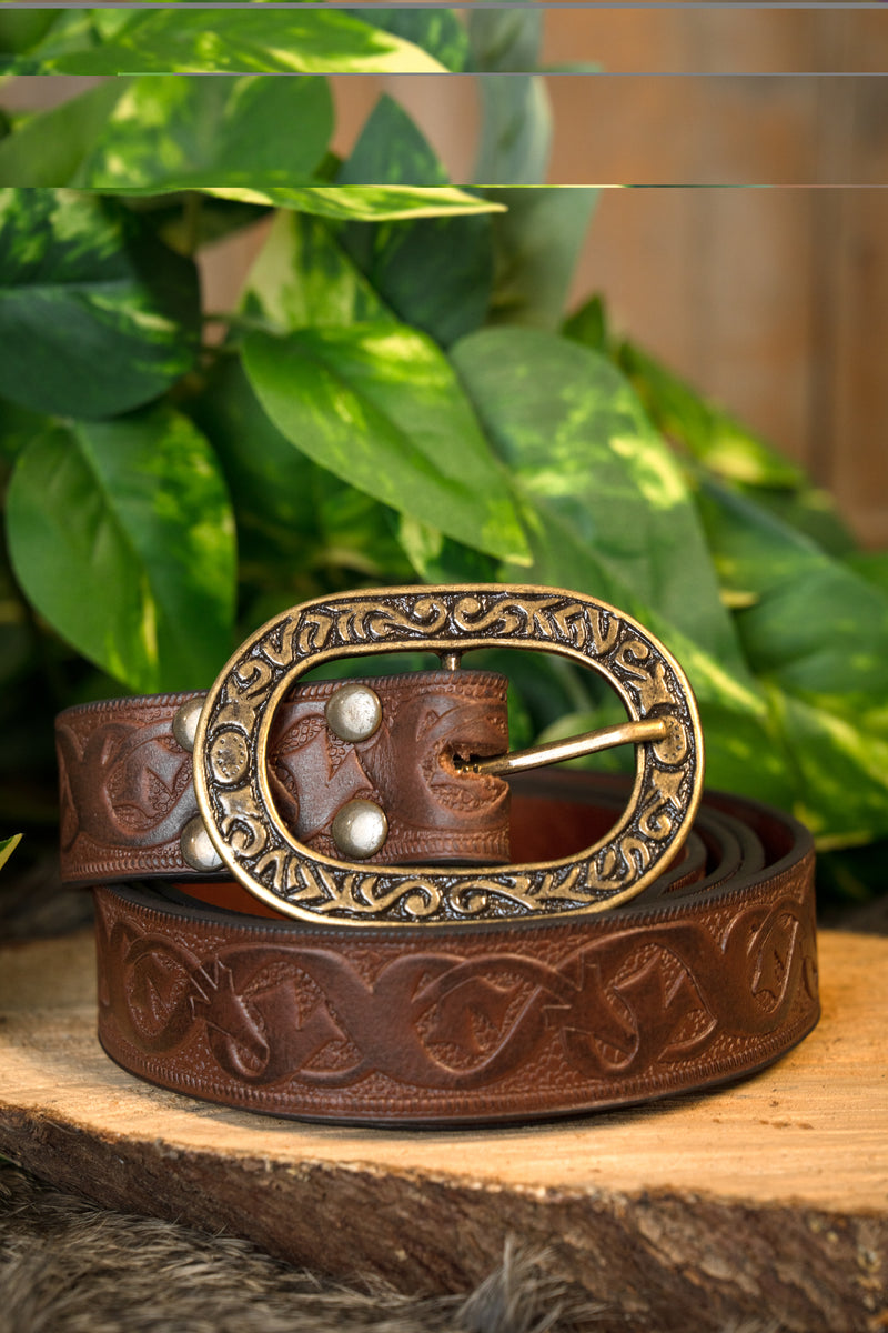 Leren riem Tinuviel, 130 cm, bruin