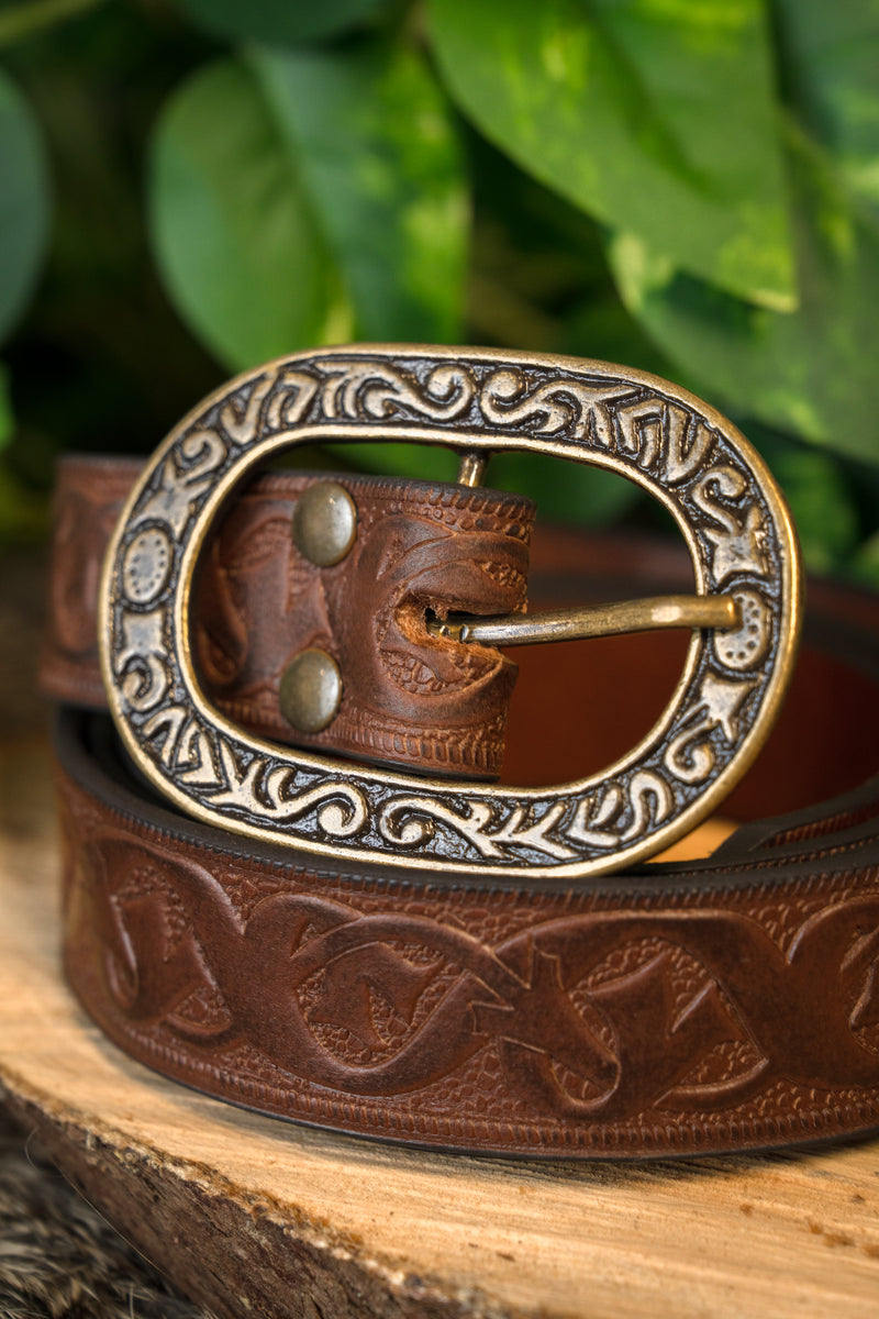 Ceinture en cuir Tinuviel, 130 cm, marron