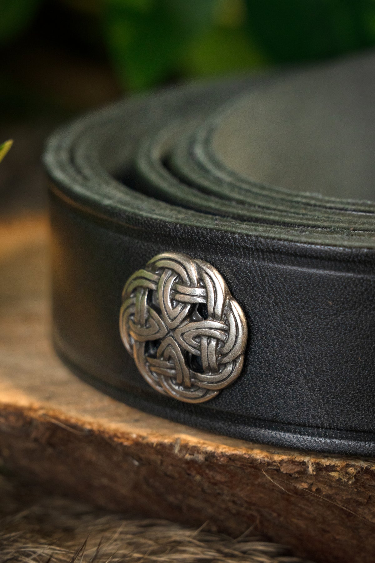 Ringerike vikingebælte deluxe, sort, forsølvet, 165 cm