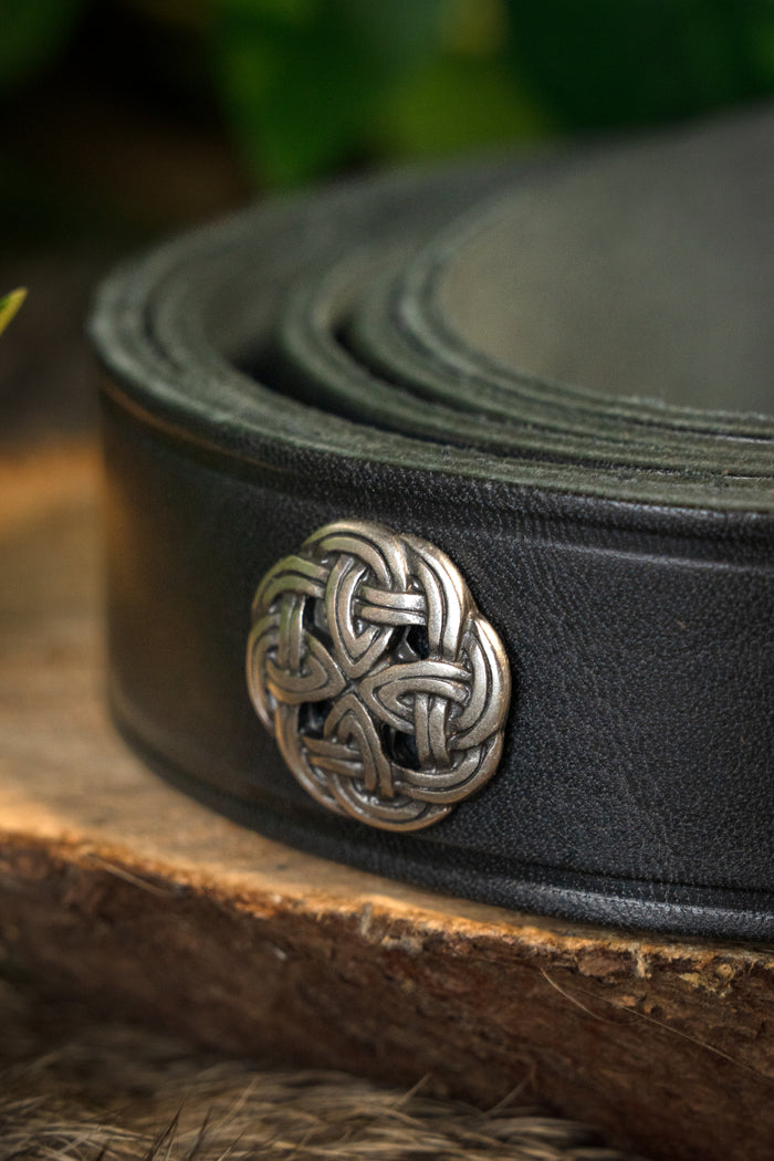 Ringerike vikingebælte deluxe, sort, forsølvet, 165 cm