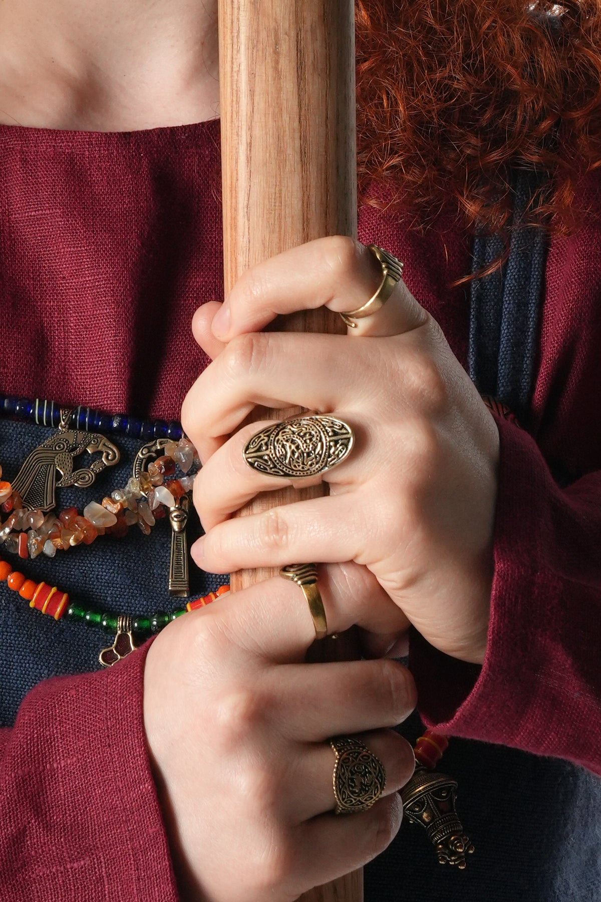 Saksisk ring Trewhiddle, bronze