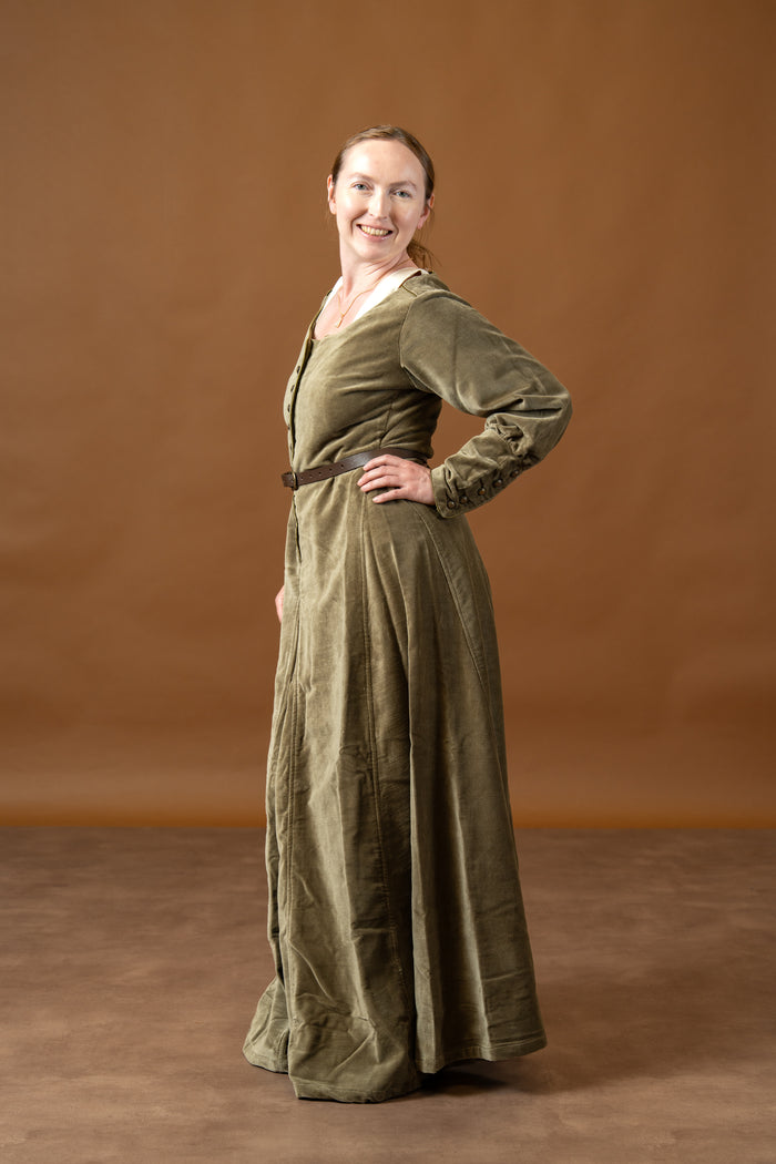 Cotehardie Christina de terciopelo, verde