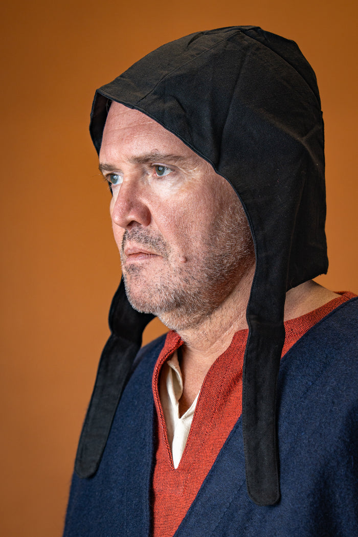 Średniowieczny czepek, czarny