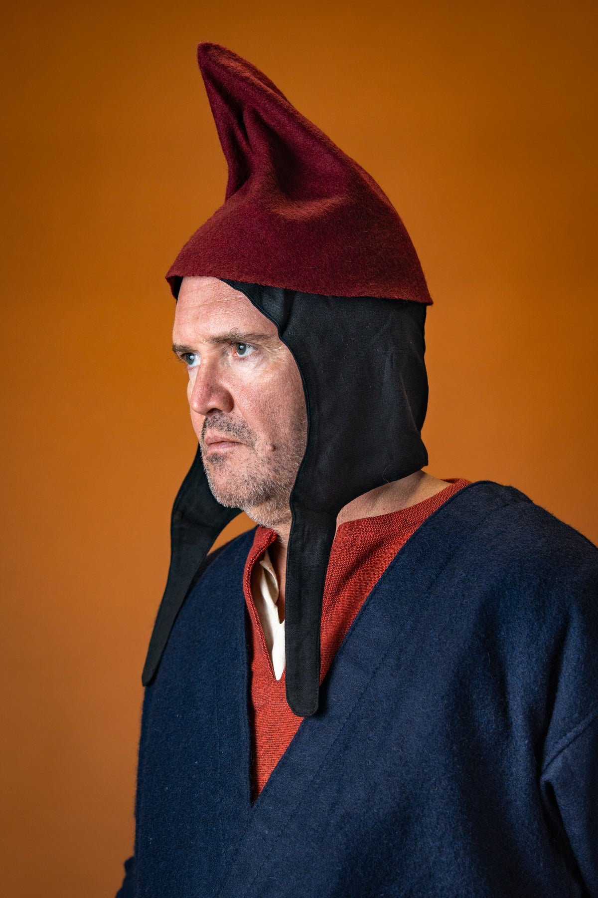 Czapka skrzata czerwona, mieszanka wełny