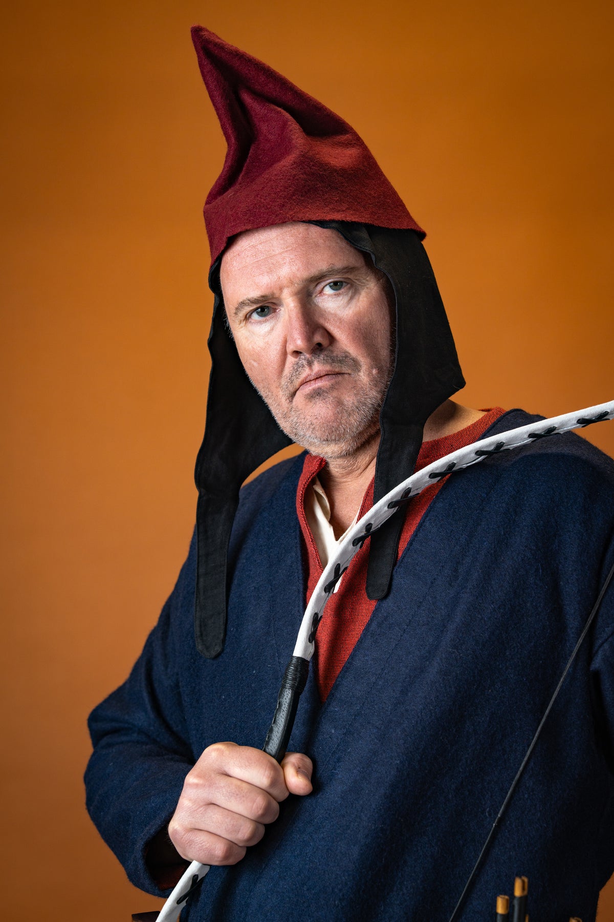 Średniowieczny czepek, czarny