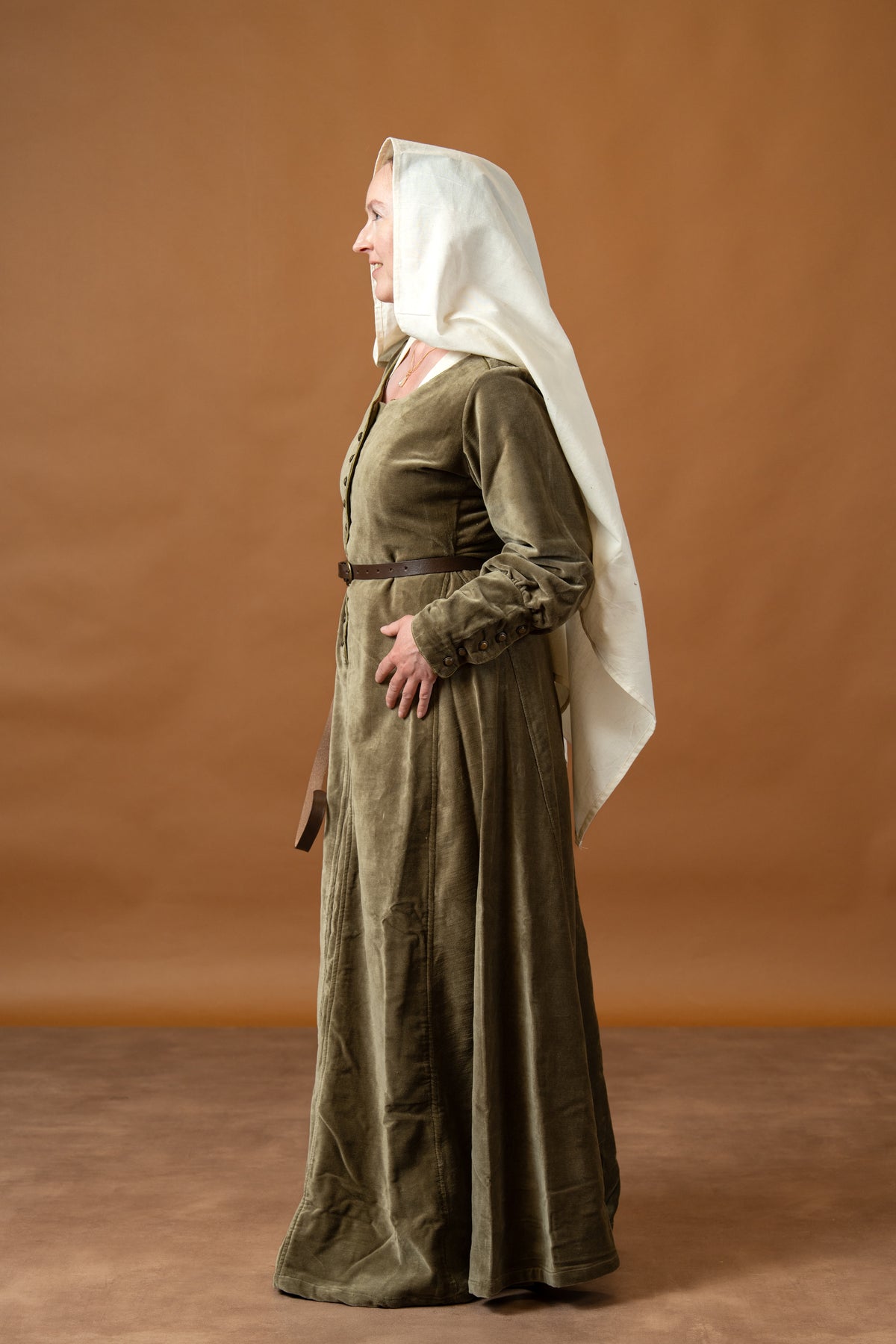 Cotehardie Christina de terciopelo, verde