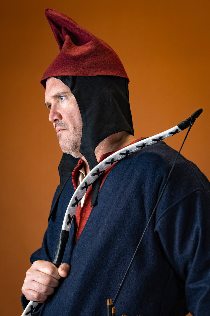 Czapka skrzata czerwona, mieszanka wełny