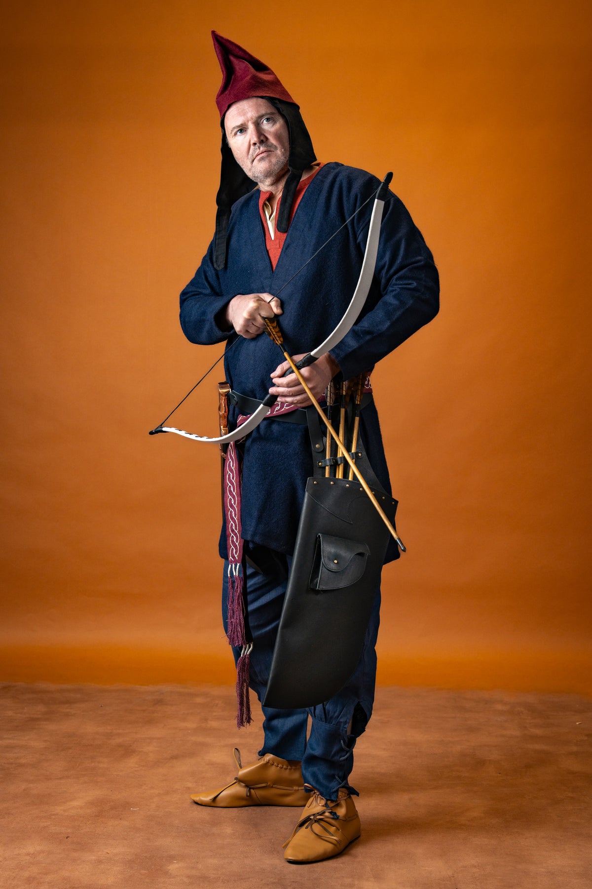 Vikingekaftan Loki, uldblanding, blå