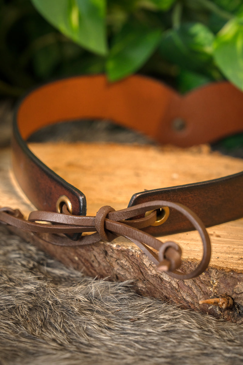 Krona Finwe, läder, brun