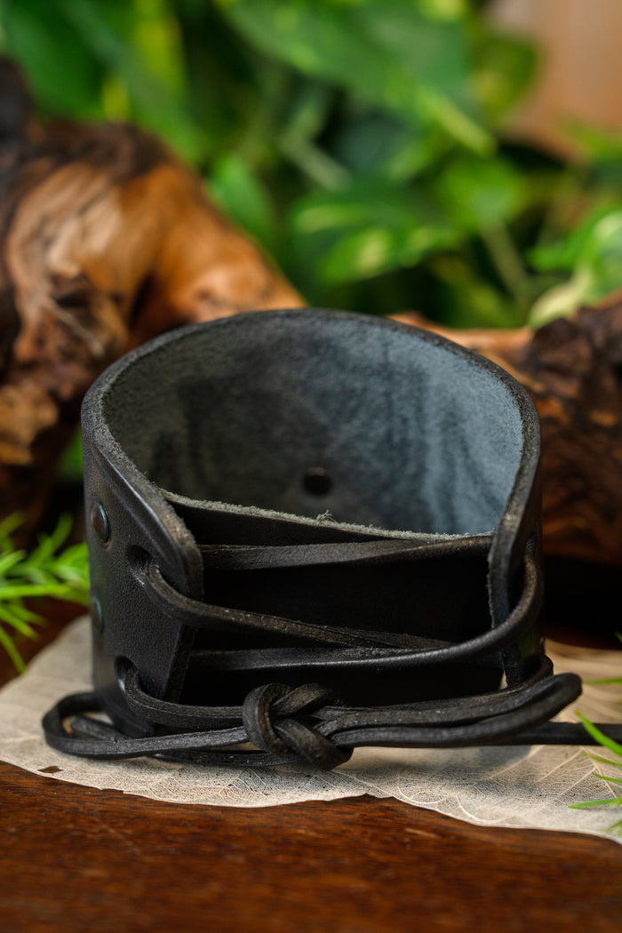 Pulsera celta, negra, cuero