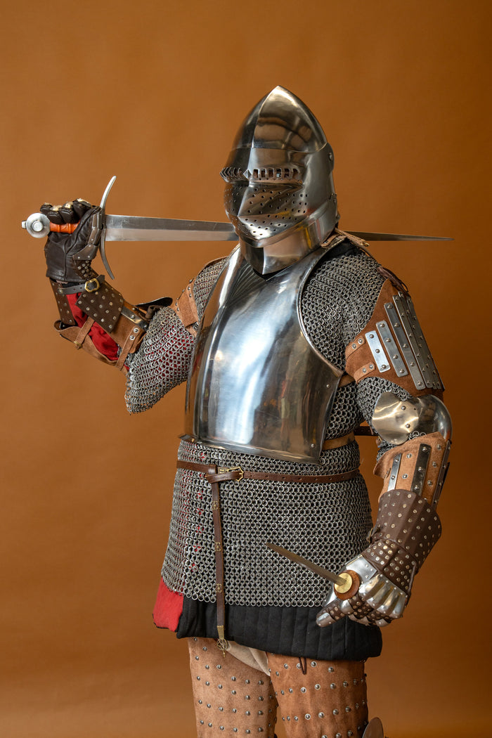 Fransk stor bascinet, 2 mm, battle-ready