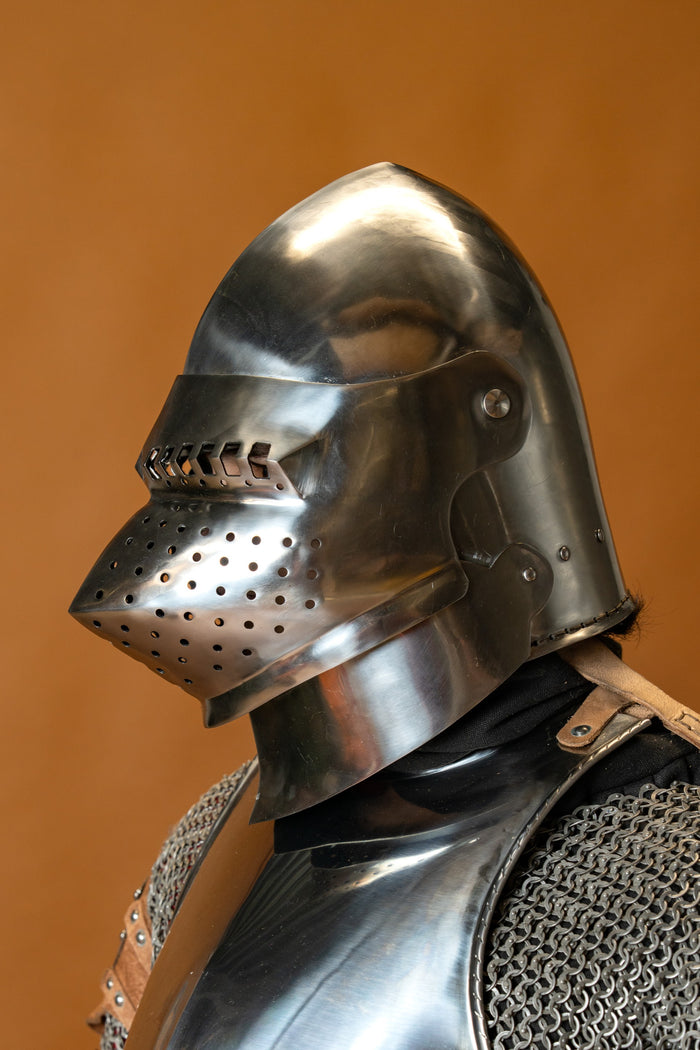 Fransk stor bascinet, 2 mm, battle-ready
