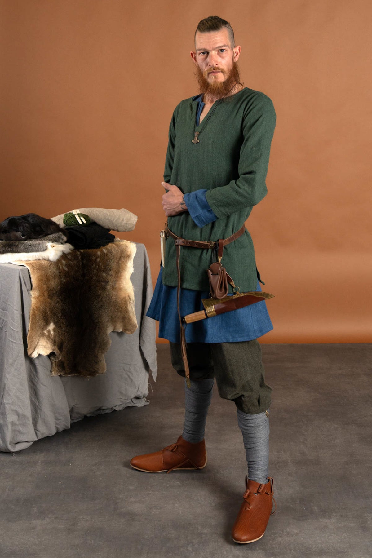 Vikingsax Thingvellir, damaskusstål, semi-skarp