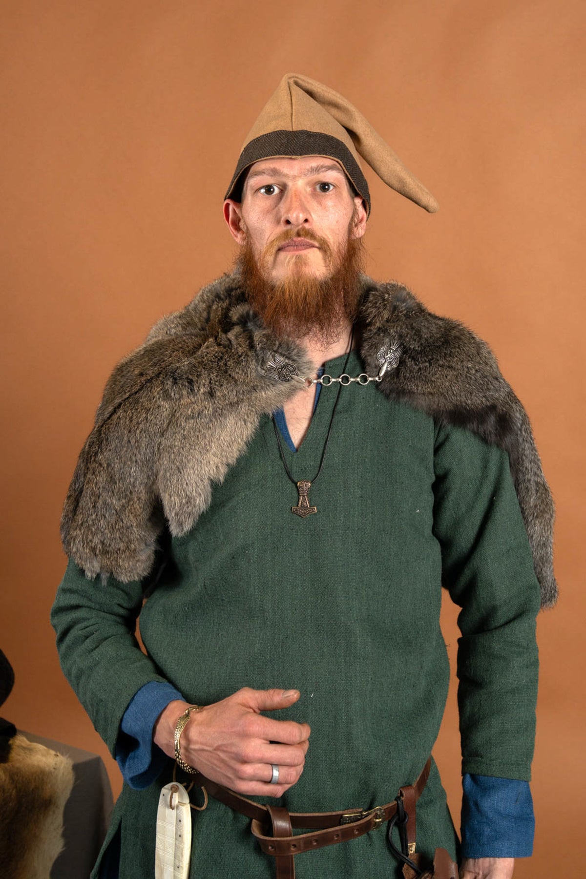Bont kraag Thor, bruin