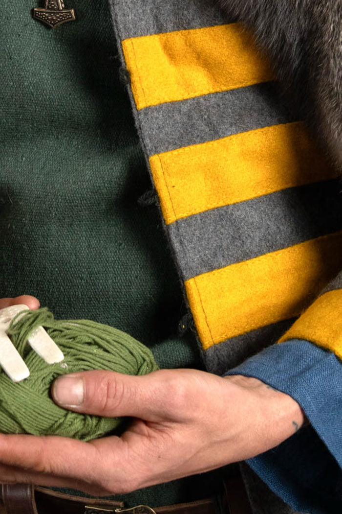 Rusvik vikingejakke Bartosz, gul/grå, uldmix