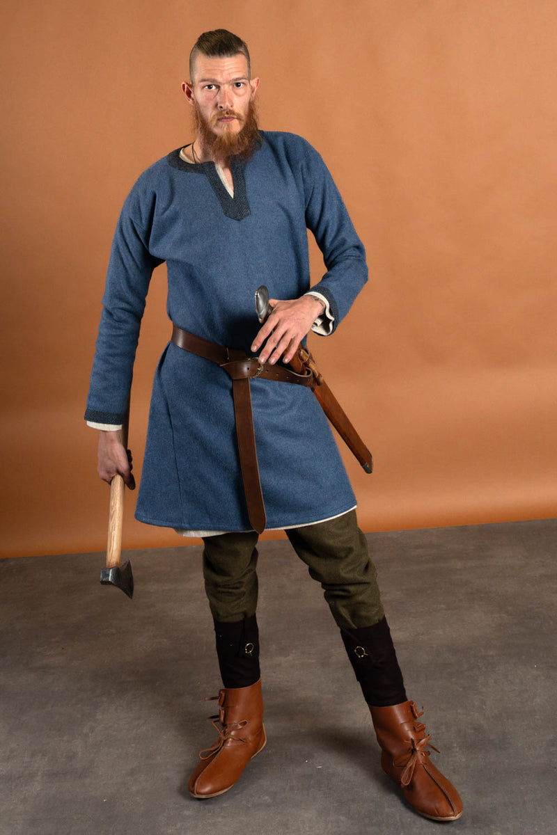 Viking tunic Guthrum, wool, blue