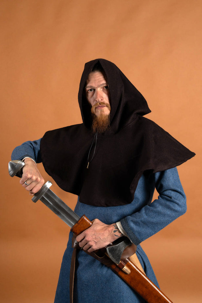 Kapuzenmantel Cucullus, braun, Wollmischung