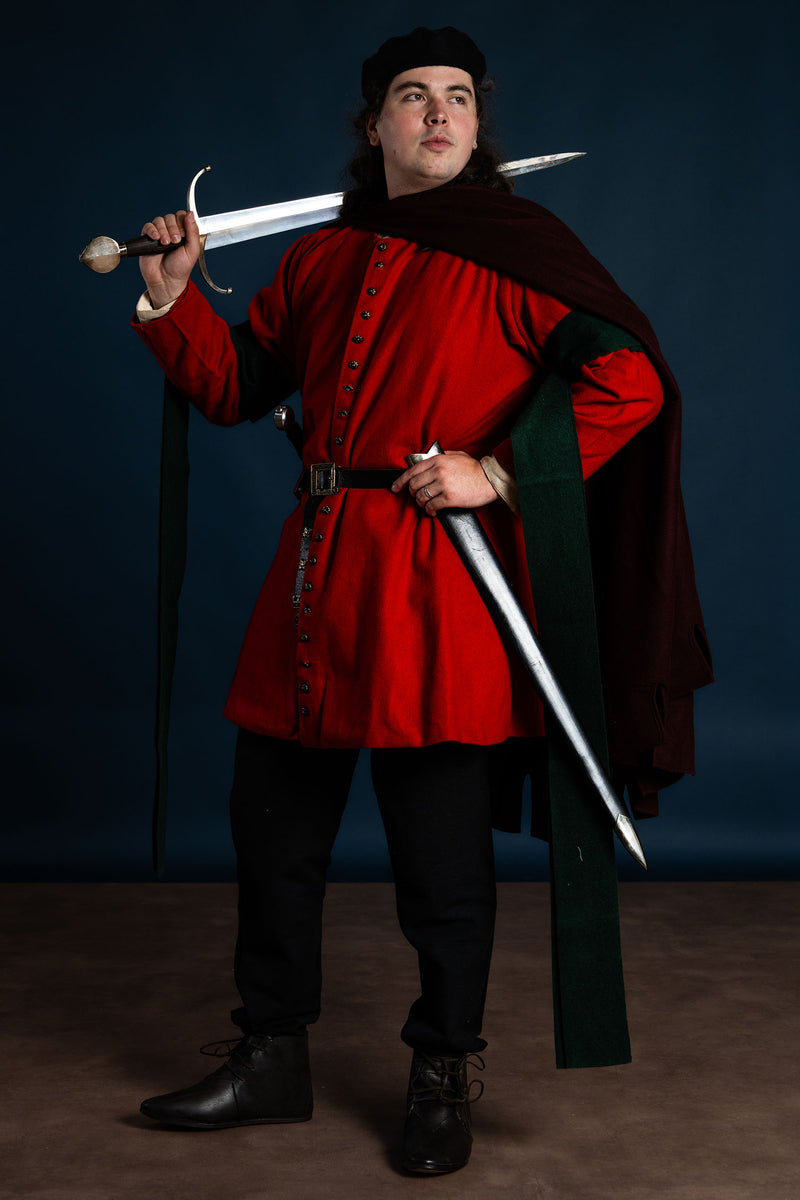 Capa Bockstenman del siglo XIV, lana, burdeos