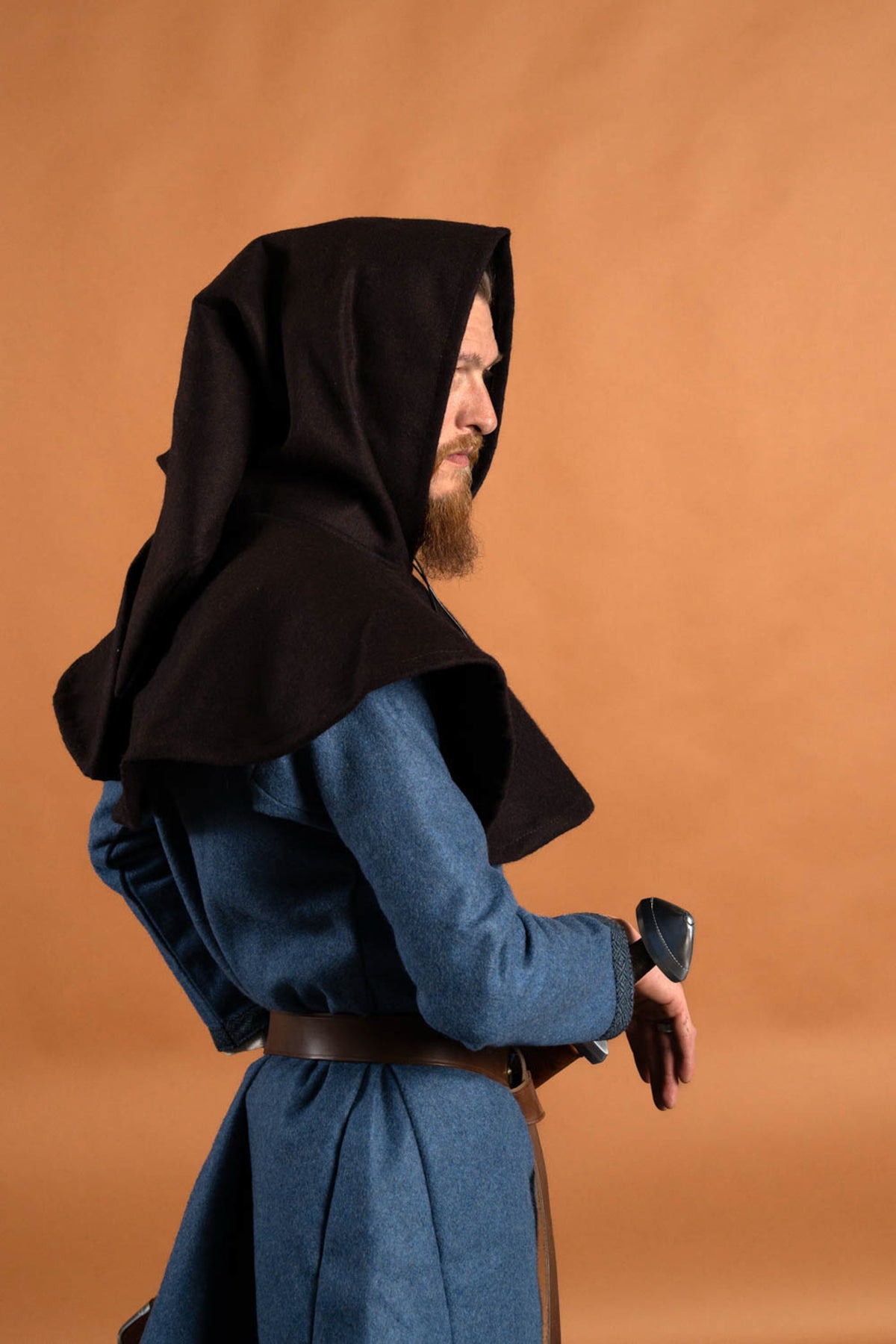 Kapuzenmantel Cucullus, braun, Wollmischung