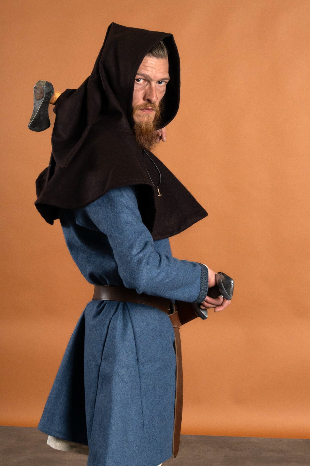 Kapuzenmantel Cucullus, braun, Wollmischung