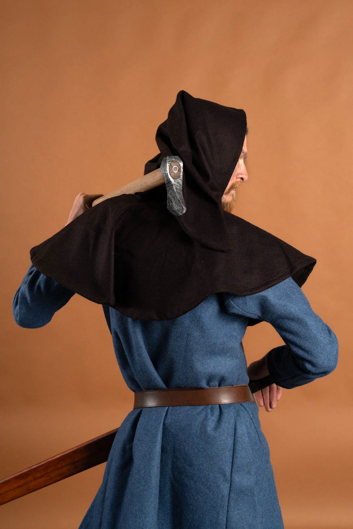 Kapuzenmantel Cucullus, braun, Wollmischung