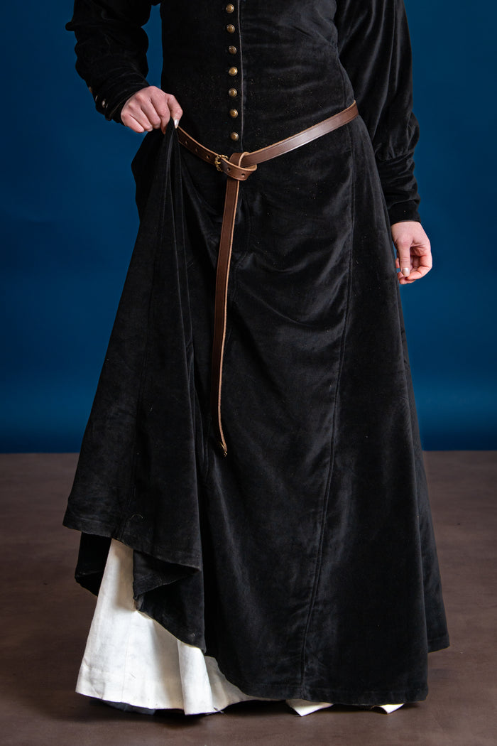Samt Cotehardie Christina, schwarz