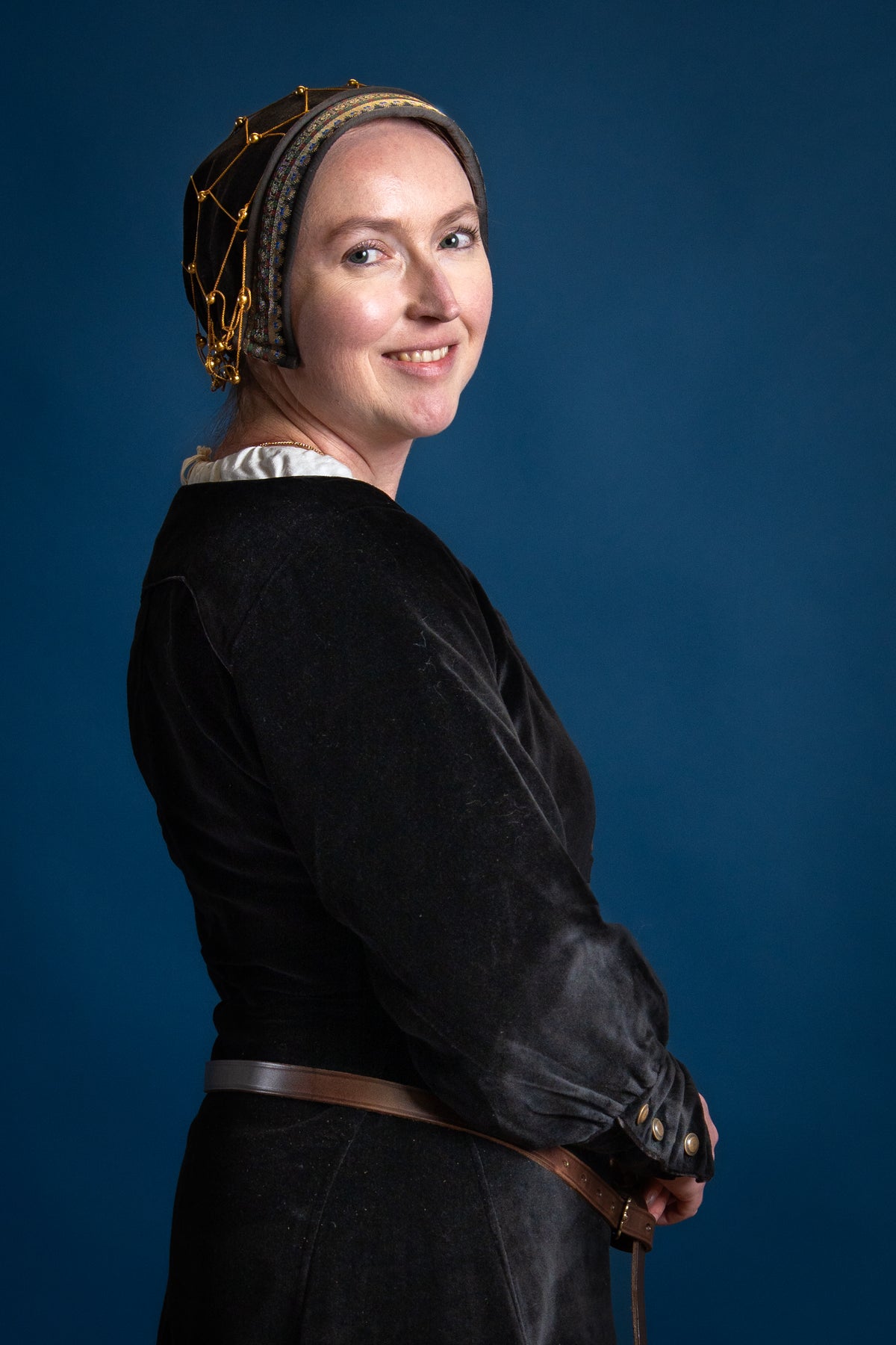 Samt Cotehardie Christina, schwarz