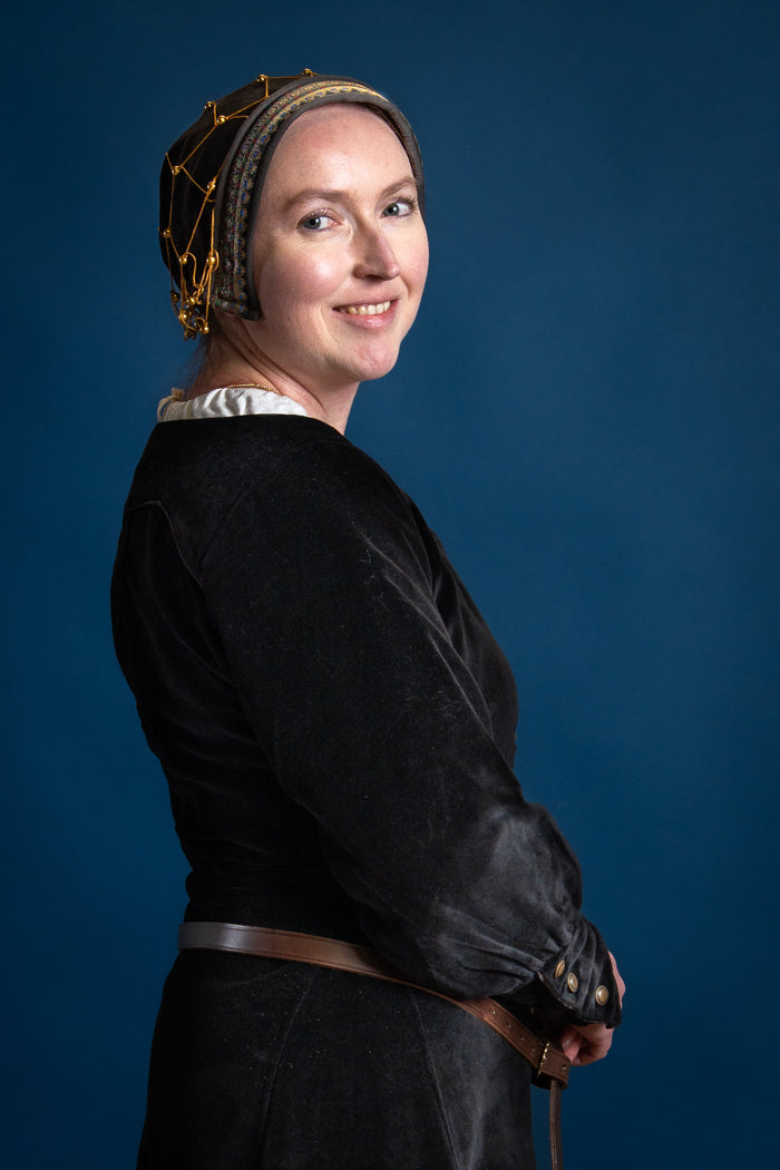 Samt Cotehardie Christina, schwarz