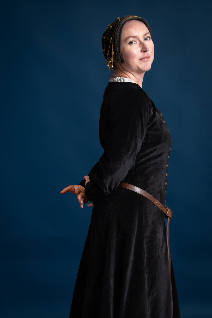 Samt Cotehardie Christina, schwarz