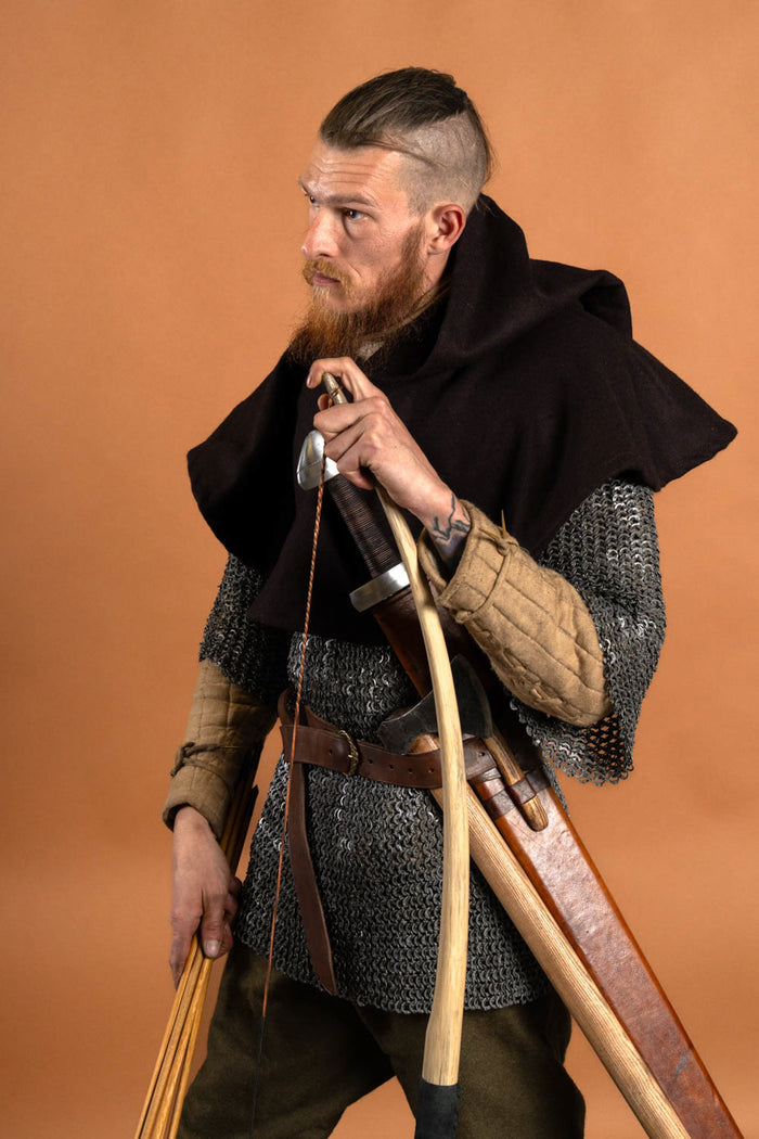 Kapuzenmantel Cucullus, braun, Wollmischung