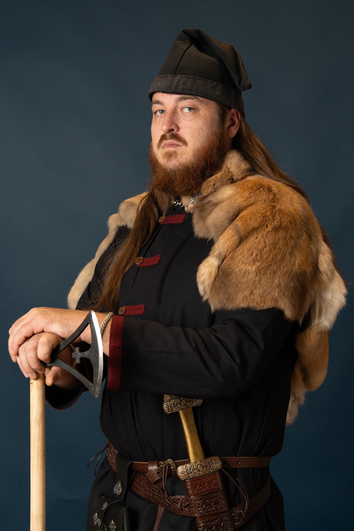 Rusvik kaftan Jakub, black/burgundy