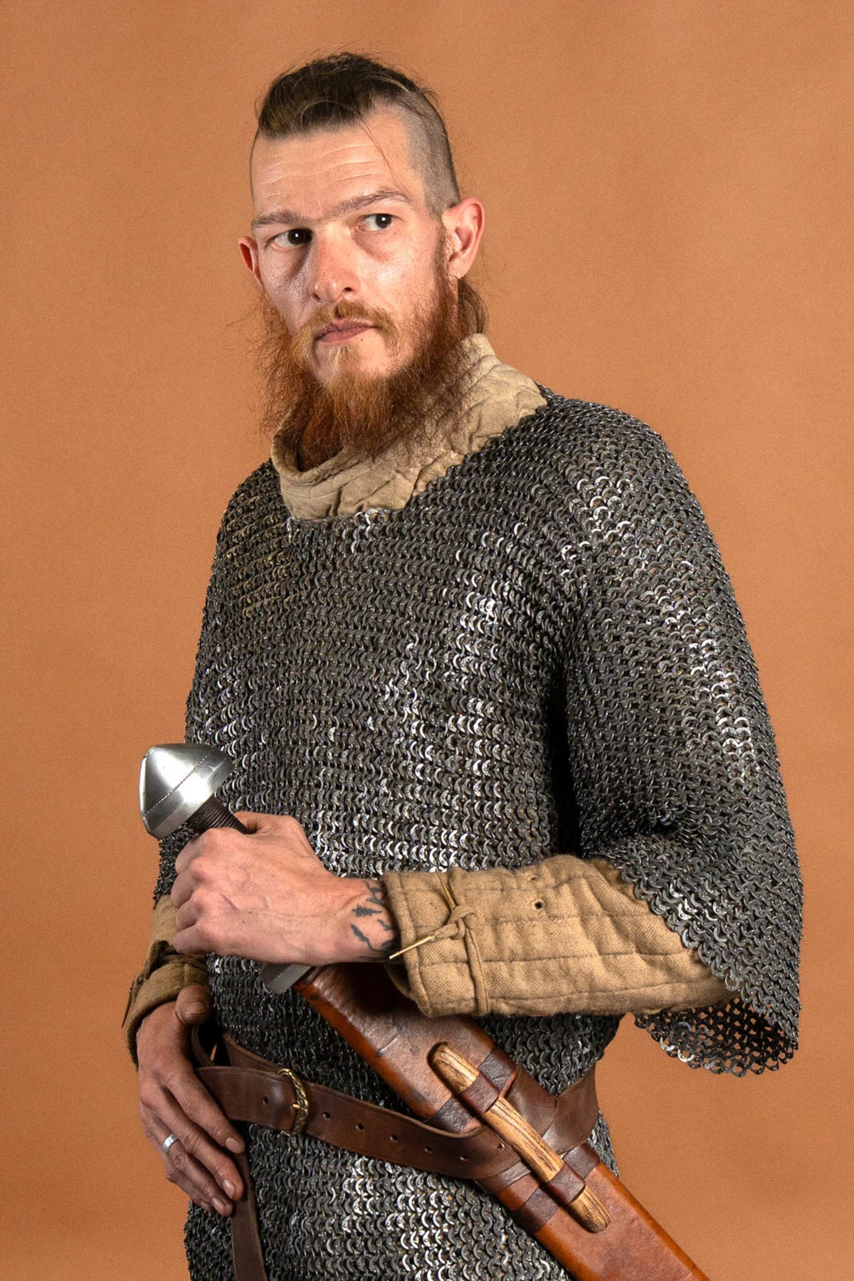 Haubergeon, platte ringen, ronde klinknagels 8 mm