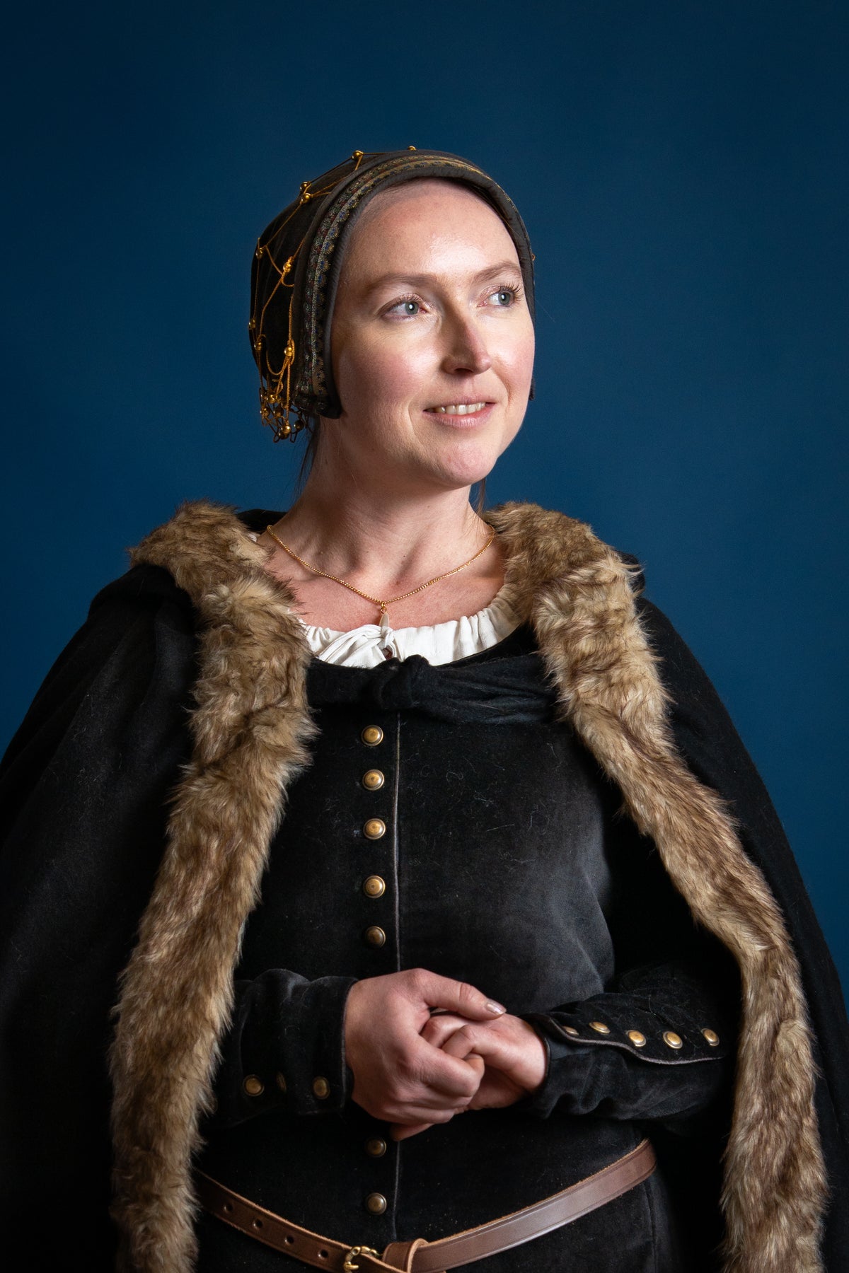 Haarnetje (caul) Beatrice, fluweel, zwart