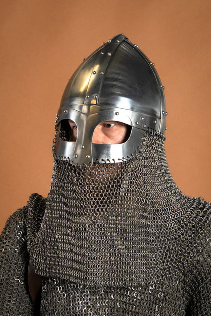Casco vikingo tipo gafas con cota de malla, 1,6 mm