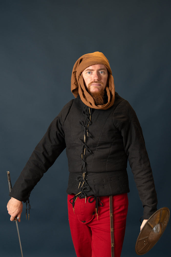 Tudor arming doublet, 15th century, black