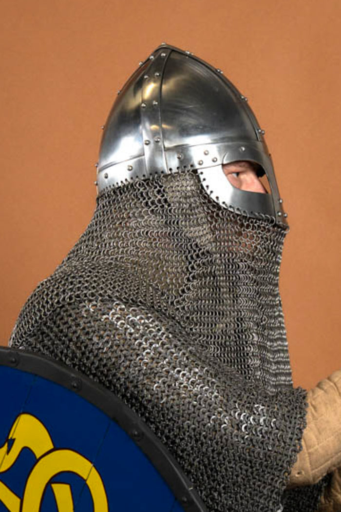 Casco vikingo tipo gafas con cota de malla, 1,6 mm