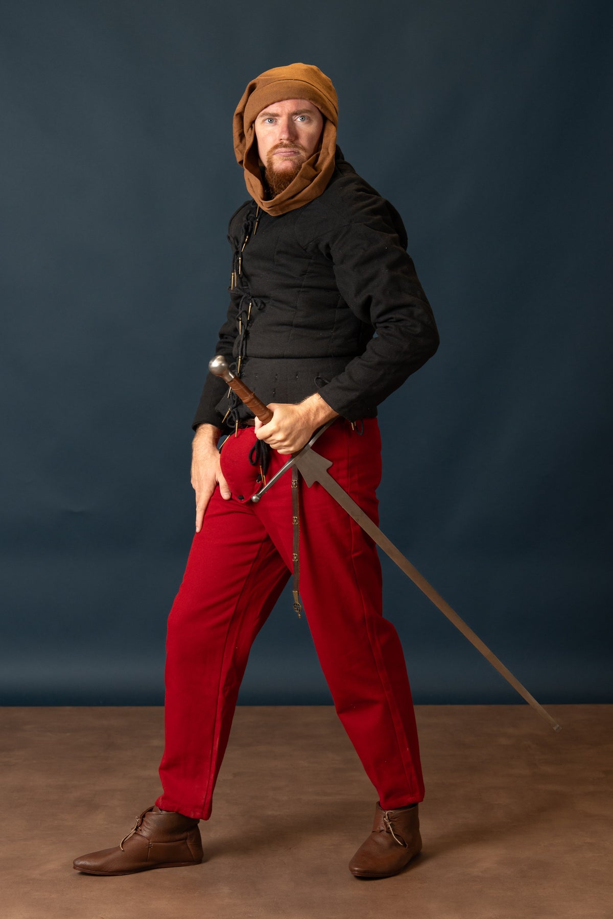 Tudor arming doublet, 15th century, black