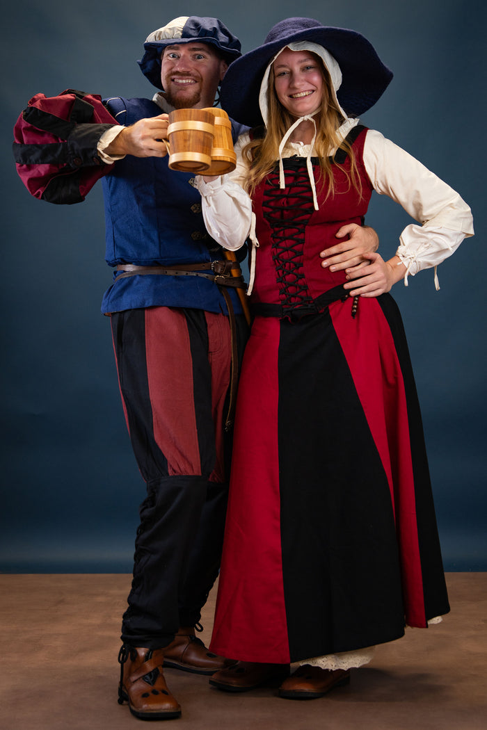 Jupe médiévale Loreena, noir–Rouge