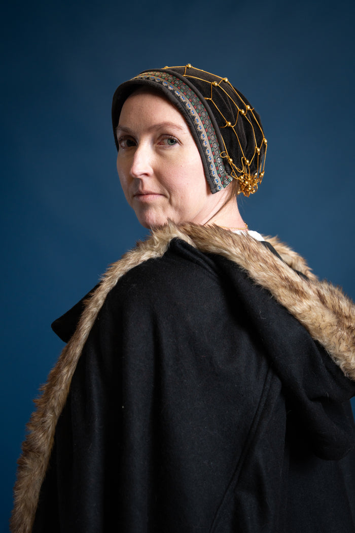 Haarnetje (caul) Beatrice, fluweel, zwart