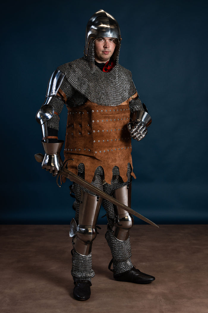 Maliën chausses, platte ringen, ronde klinknagels, 9mm