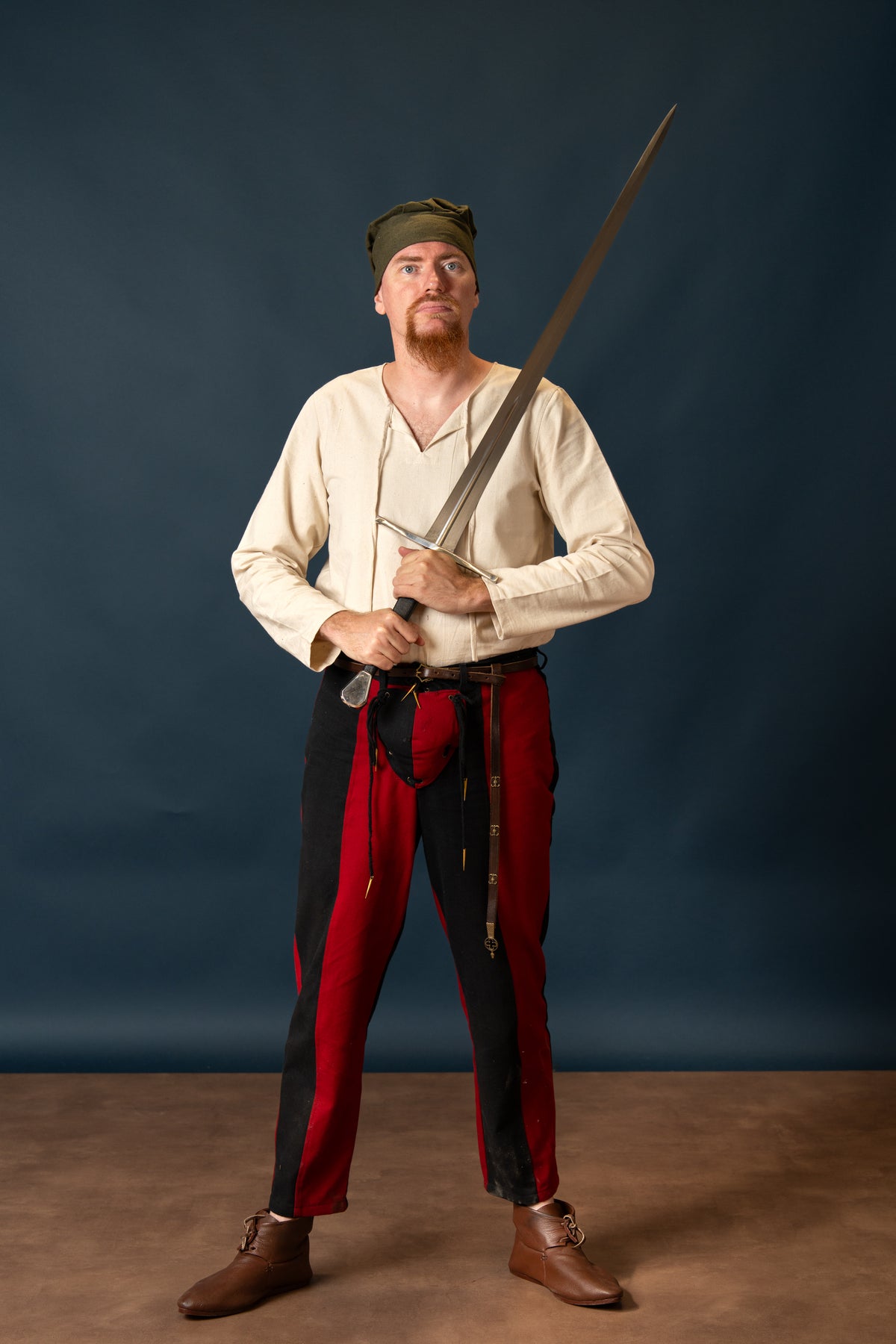 Landsknecht trousers Friedrich, red-black