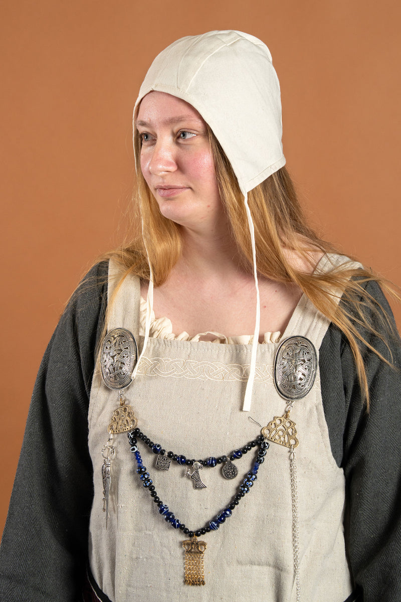 Vikingaklänning Lenora, fiskbensmönster, svart