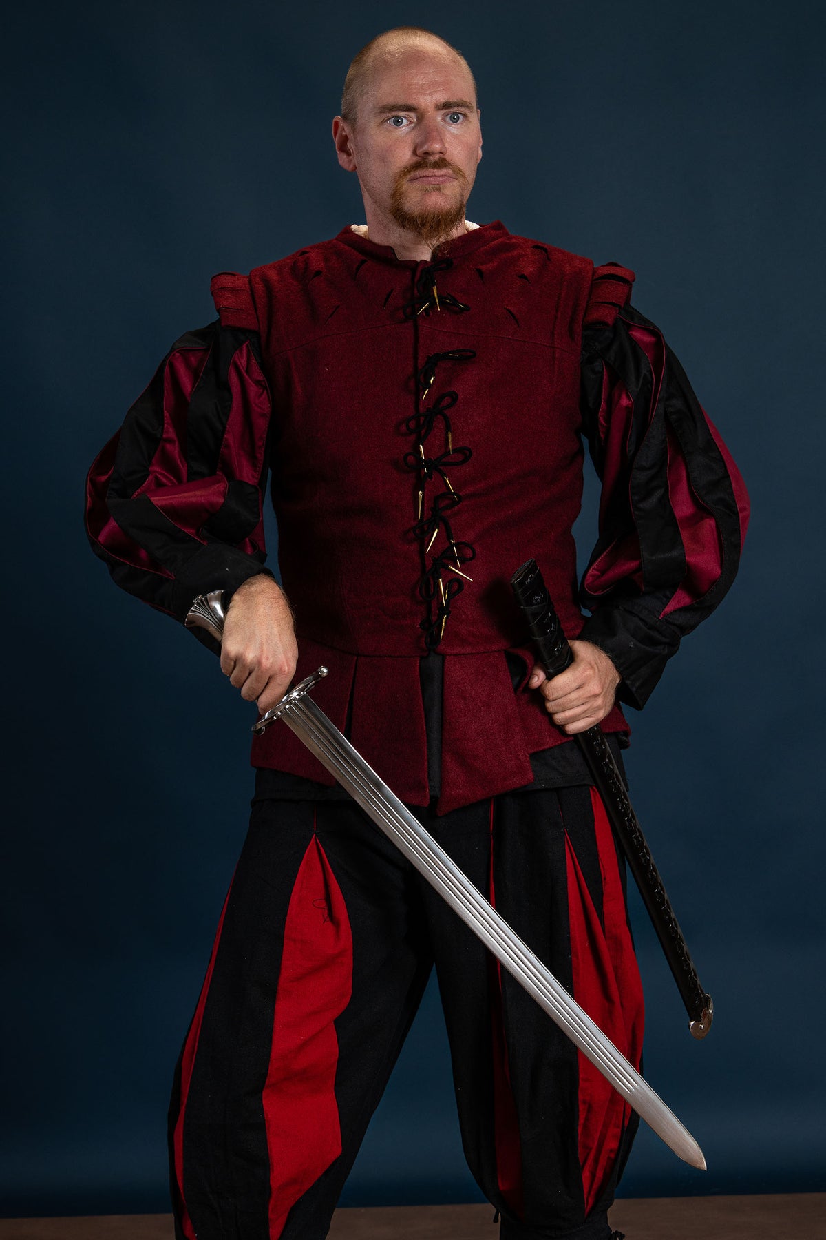 Dublett Columbus, röd, ullmix