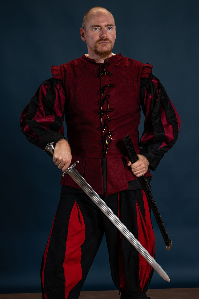 Dublett Columbus, röd, ullmix