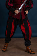 Landsknektbyxor, röd-svarta