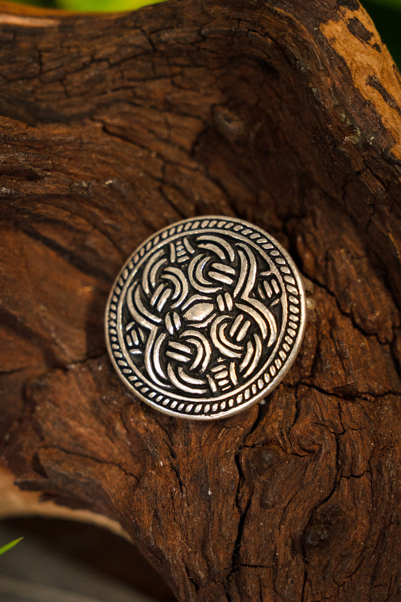 Birka skivefibula i Borre-stil, forsølvet bronze