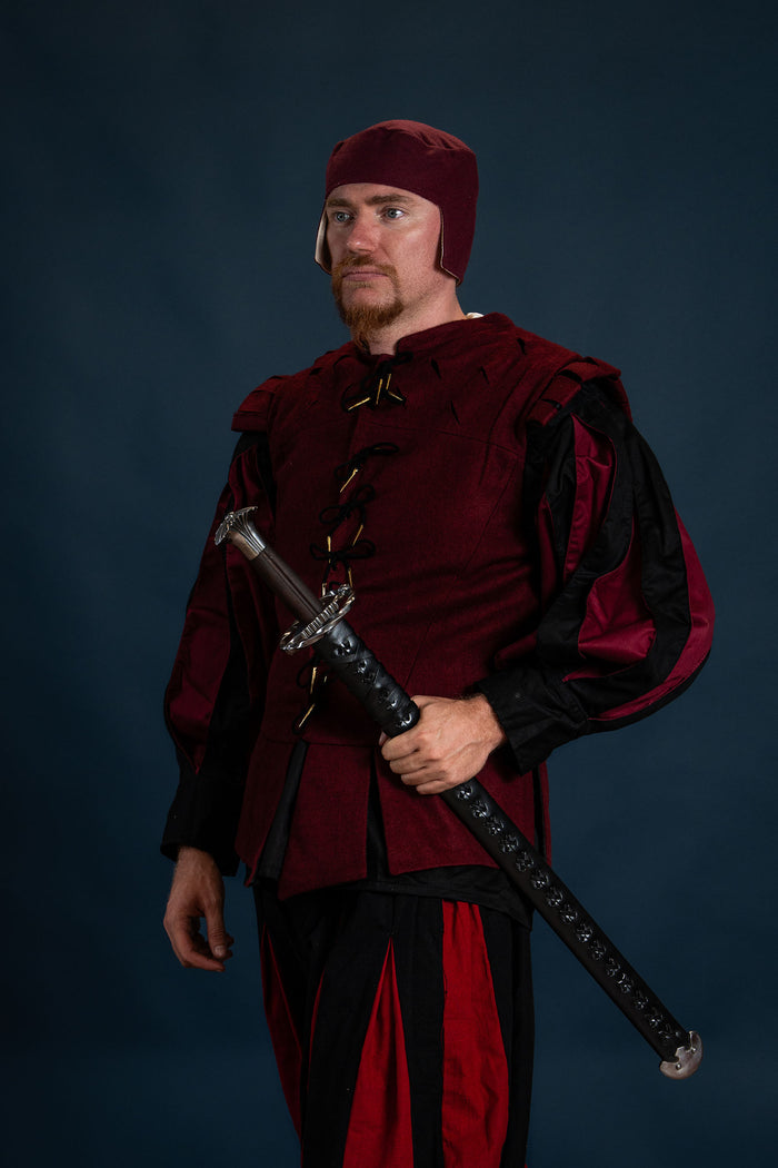 Dublett Columbus, röd, ullmix